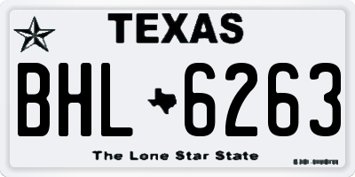 TX license plate BHL6263
