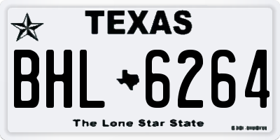 TX license plate BHL6264