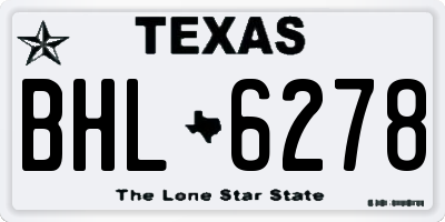 TX license plate BHL6278