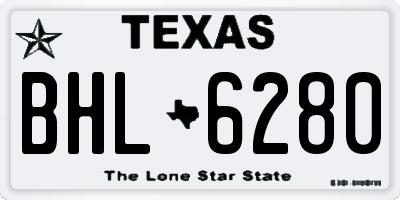 TX license plate BHL6280