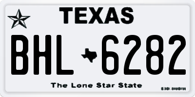 TX license plate BHL6282
