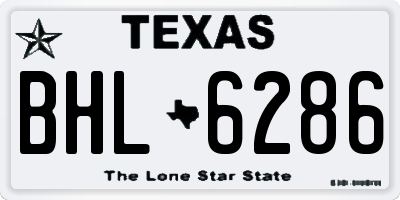 TX license plate BHL6286