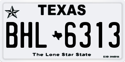 TX license plate BHL6313