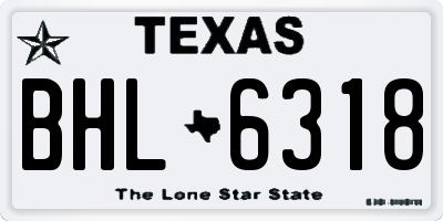 TX license plate BHL6318