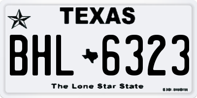 TX license plate BHL6323