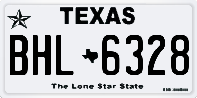 TX license plate BHL6328