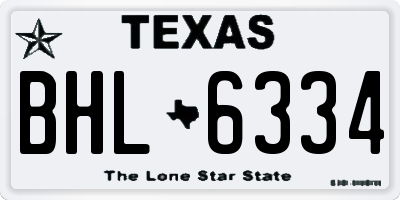 TX license plate BHL6334