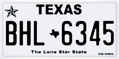 TX license plate BHL6345