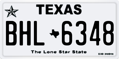 TX license plate BHL6348