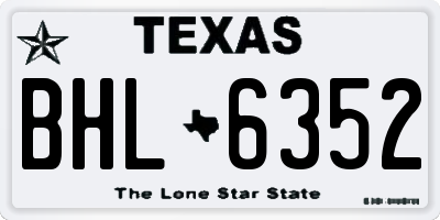 TX license plate BHL6352
