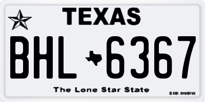 TX license plate BHL6367