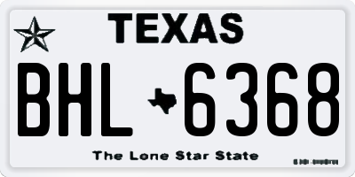 TX license plate BHL6368