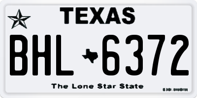 TX license plate BHL6372