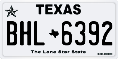 TX license plate BHL6392