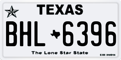 TX license plate BHL6396