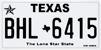 TX license plate BHL6415