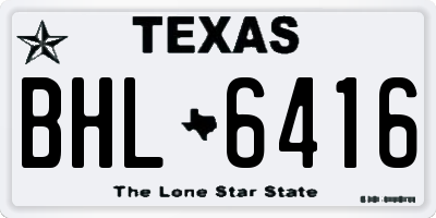 TX license plate BHL6416