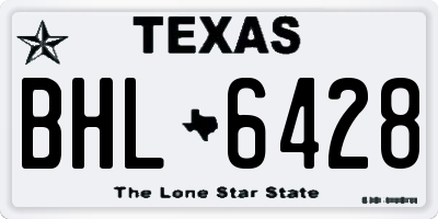 TX license plate BHL6428