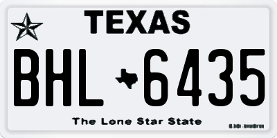 TX license plate BHL6435