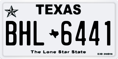 TX license plate BHL6441