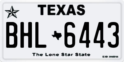 TX license plate BHL6443