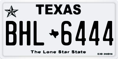 TX license plate BHL6444