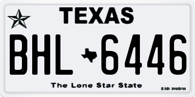 TX license plate BHL6446