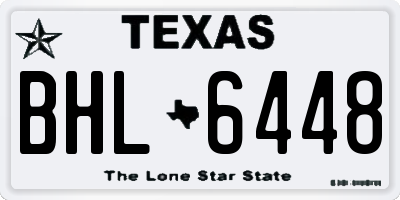 TX license plate BHL6448