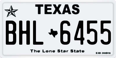 TX license plate BHL6455