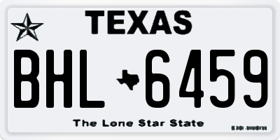 TX license plate BHL6459