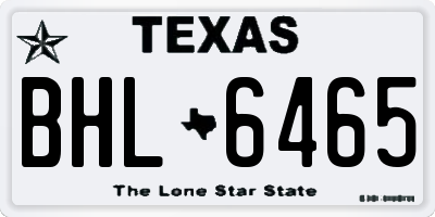 TX license plate BHL6465