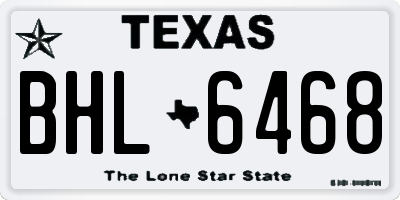 TX license plate BHL6468