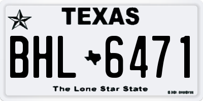 TX license plate BHL6471