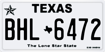 TX license plate BHL6472