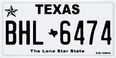 TX license plate BHL6474
