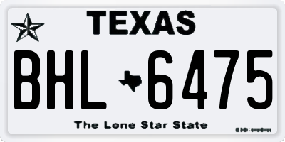 TX license plate BHL6475