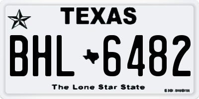 TX license plate BHL6482