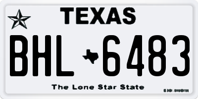 TX license plate BHL6483