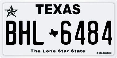 TX license plate BHL6484