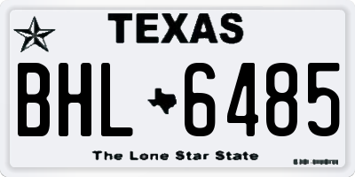 TX license plate BHL6485