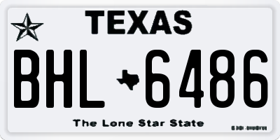 TX license plate BHL6486