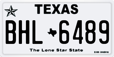 TX license plate BHL6489