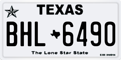 TX license plate BHL6490