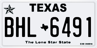TX license plate BHL6491