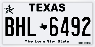 TX license plate BHL6492