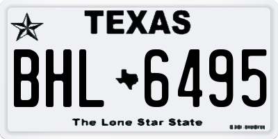 TX license plate BHL6495