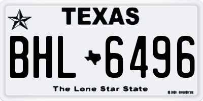 TX license plate BHL6496