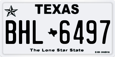 TX license plate BHL6497