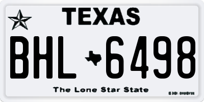 TX license plate BHL6498