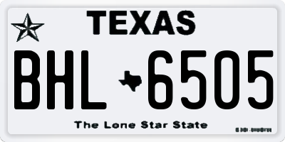TX license plate BHL6505